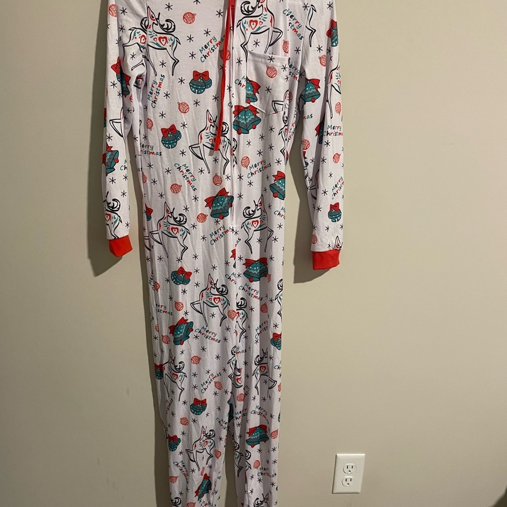 Festive Red and White Onesie Pajamas
